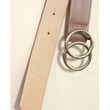 Double O Buckle Vegan Leather Belt Taupe