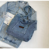 Light Blue Washed Denim Shoulder Bag