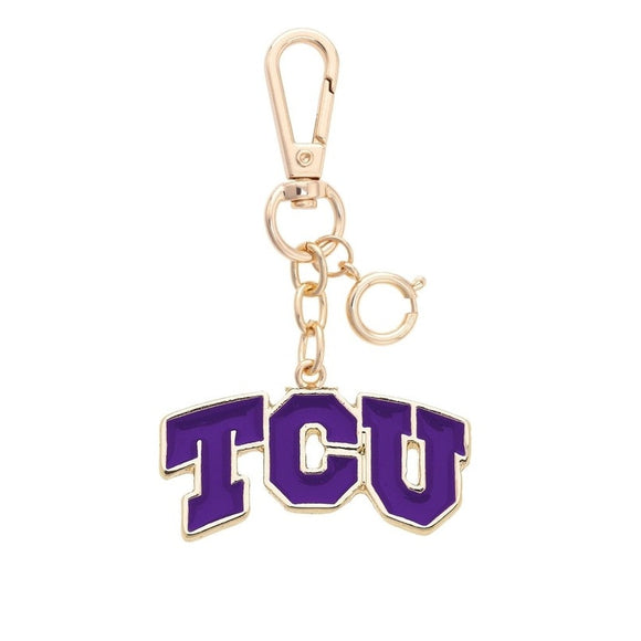TCU Horned Frogs Enamel Logo Bag Charm Keychain