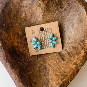 Southwestern Western Stud Post Earrings Turquoise