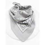 Gray Paisley Pattern Bandana | 100% Cotton | 21x21"