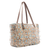 San Ysidro Falls Tote Bag – Floral Canvas & Leather | Myra Bag