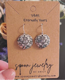 Eternally Yours Floral Knife Handle Round Dangle Earrings