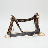 Marilyn Clear Leopard Satchel with Chain Strap TG10618