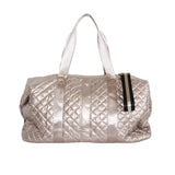 Diamond Quilted Weekender Duffle Bag – Champagne Gold