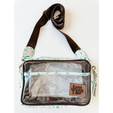 Priscilla Clear Cowhide Crossbody Festival Stadium White Gold Specks