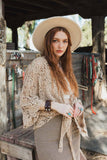 Crochet Floral Petal Kimono Wrap – Mocha