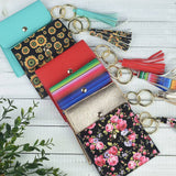 Key Ring Pouch With Tassel and Clip Gray