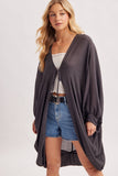 Boho Open Front Kimono Cardigan | Ash | S, M & L | C03259
