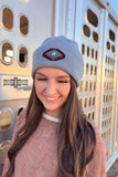Alvarado Aztec Embroidered Grey Beanie