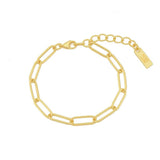 Paperclip Charm Keeper Bracelet – 18K Gold Plated, Waterproof & Adjustable