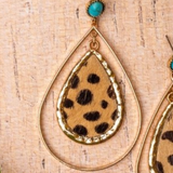 Little Dolly, Little Beth Leopard Double Teardrop Stud Earrings