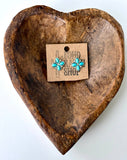 Western Clover Stud Earrings in AB Clear