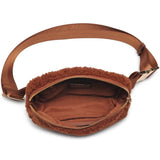 Santi Sherpa Shearling Sling Belt Bag Fanny Pack Brown