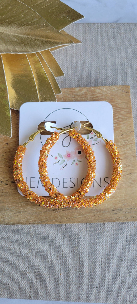 Autumn Glitter Hoop Earrings 2