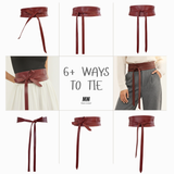 Obi Wrap Belt | Tie-On Waist Cincher | One Size | Beige
