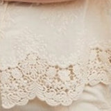 Cotton Embroidered Lace Trimmed Button Shirt Creamy Natural