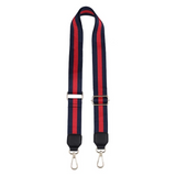 Preppy Stripe Adjustable Crossbody Bag Purse Guitar Strap Navy Red