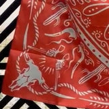 Highway Orange White Western Southwestern Wild Rag Scarf Accent