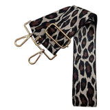 Cream Brown Jaguar Print Adjustable Crossbody Bag Purse Guitar Strap
