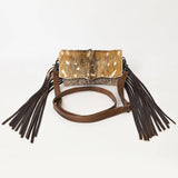 Axis Hide Fringe Handtooled Leather Crossbody Western Cowgirl Rodeo