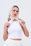 Crochet Bandana Shawl – Natural Cotton Summer Wrap