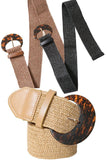 Basketweave Stretch Cinch Belt – Natural