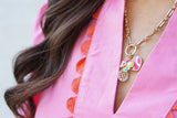 Billie Tennis Charm Link Necklace – Gold Plated