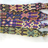 Navy Purple Tan Brown Woven Braided Western Aztec Adjustable Hat Band