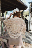 Crochet Floral Petal Kimono Wrap – Mocha