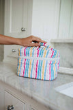 Multicolored Stripes Makeup Bag – Organized Travel Cosmetic Case