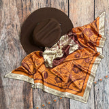 Wild West Print Scarf | 36x36 | Cinnamon