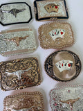 Western Metal Belt Buckle – Vegas Playing Cards
