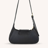 Graciela Petite Half-Moon Vegan Leather Shoulder Bag in Black