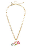 Billie Tennis Charm Link Necklace – Gold Plated