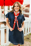 Red Cattle Brand, Horse & Desert Double-Sided Wild Rag — Western Scarf