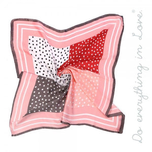 Lightweight Silky Polka Dot Patchwork Bandana Scarf Pinks