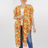Sunflower Print Lightweight Kimono | Swimsuit Cover-Up | One Size