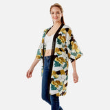Lightweight Asian Floral Print Kimono Green