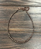 Navajo-Style Copper Rondelle Western Bead Necklace – Adjustable 15–20"