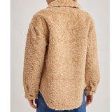 Boucle Button Front Woven Shacket Jacket Creamy Latte
