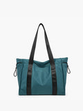 Lydia Drawstring Nylon Tote in Peacock