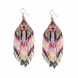 De La Dia Tribal-Inspired Beaded Drop Earrings