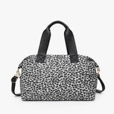 Faux Canvas Weekender Bag | Dual Handles | Black & Light Grey