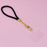 Bling Phone Wrist Lanyard Strap Black Crystal