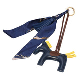 Vegan Leather Horse Tassel Scarf Keychain Bag Charm