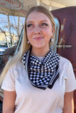 Small Black Checkered Out Western Southwestern Wild Rag Scarf Accent