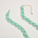 Colorful Beaded Heart Necklace | Multi-Color Barrel Bead Statement Necklace in Mixed Tones