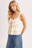 Ruffle Tiered Self-Tie Camisole Top