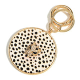 Gold & Leather Cheetah Print Key Ring Bag Charm – Ivory